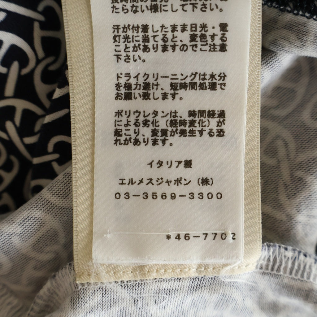 HERMES(エルメス) Tシャツ ブラック×ホワイト シェーヌダンクル コットン 4E4620DB レディース