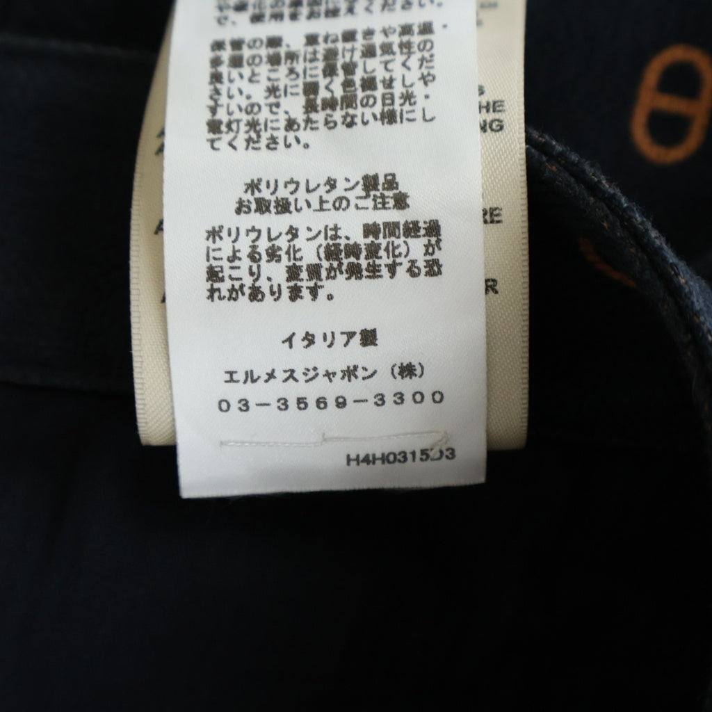 HERMES(エルメス) ミニスカート ネイビー シェーヌダンクル コットン シルバー金具 4H0315D3 レディース