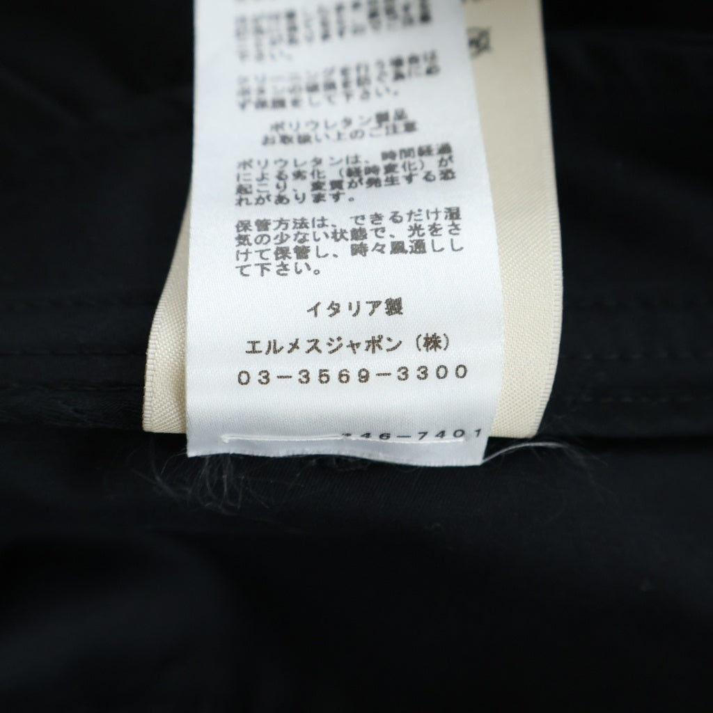 HERMES(エルメス) ショートパンツ ブラック 無地 シルバー金具 コットン 4E0405DQ レディース