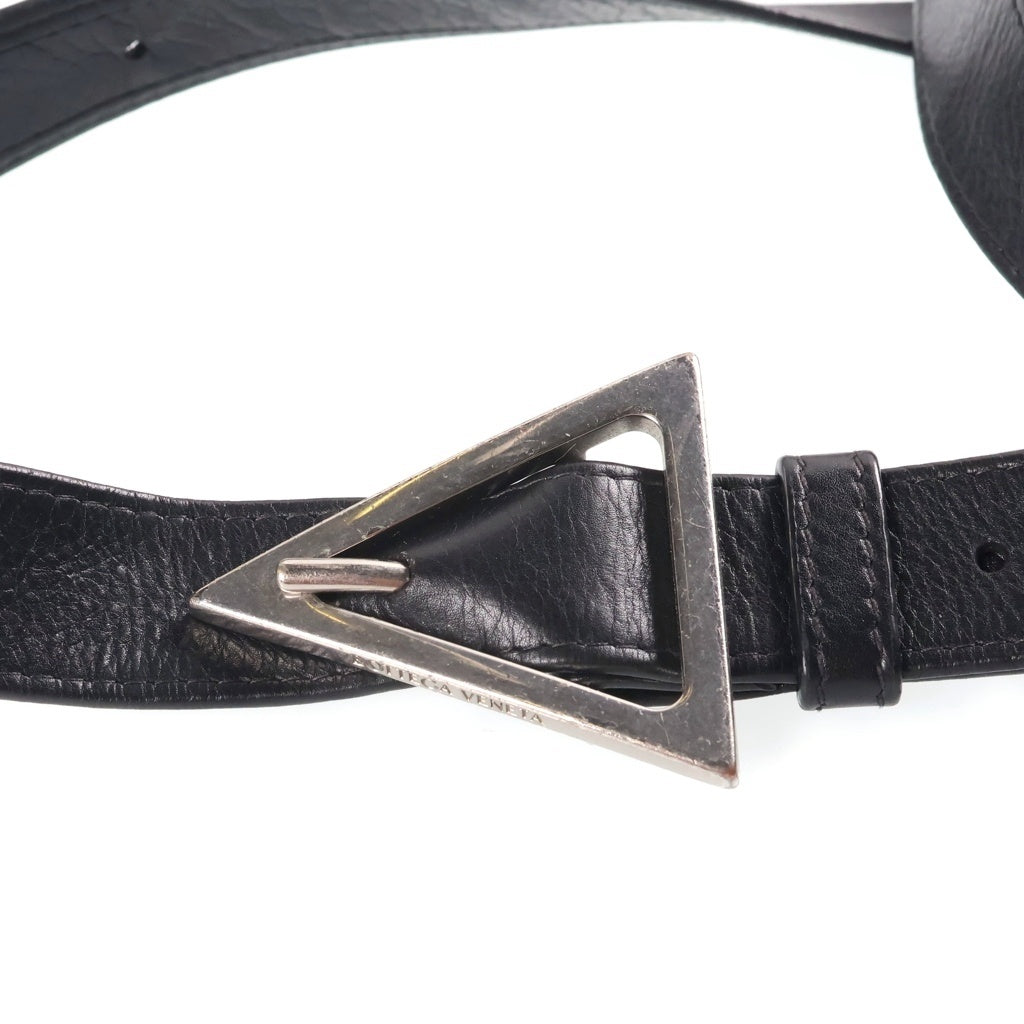 BOTTEGA VENETA(ボッテガヴェネタ) マキシイントレチャート カセット ショルダーバッグ ブラック レザー シルバー金具 レディース