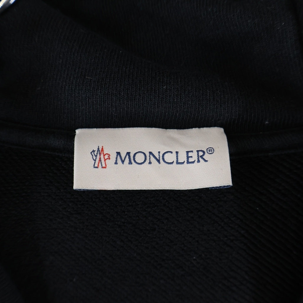 MONCLER(モンクレール) 19AW ラバーワッペンロゴ プルオーバー スウェットパーカー フーディー ブラック E2091804650 V8048