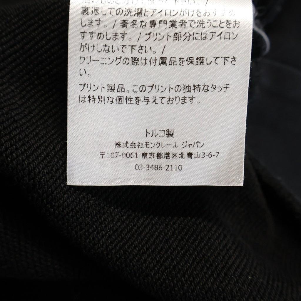MONCLER(モンクレール) 19AW ラバーワッペンロゴ プルオーバー スウェットパーカー フーディー ブラック E2091804650 V8048