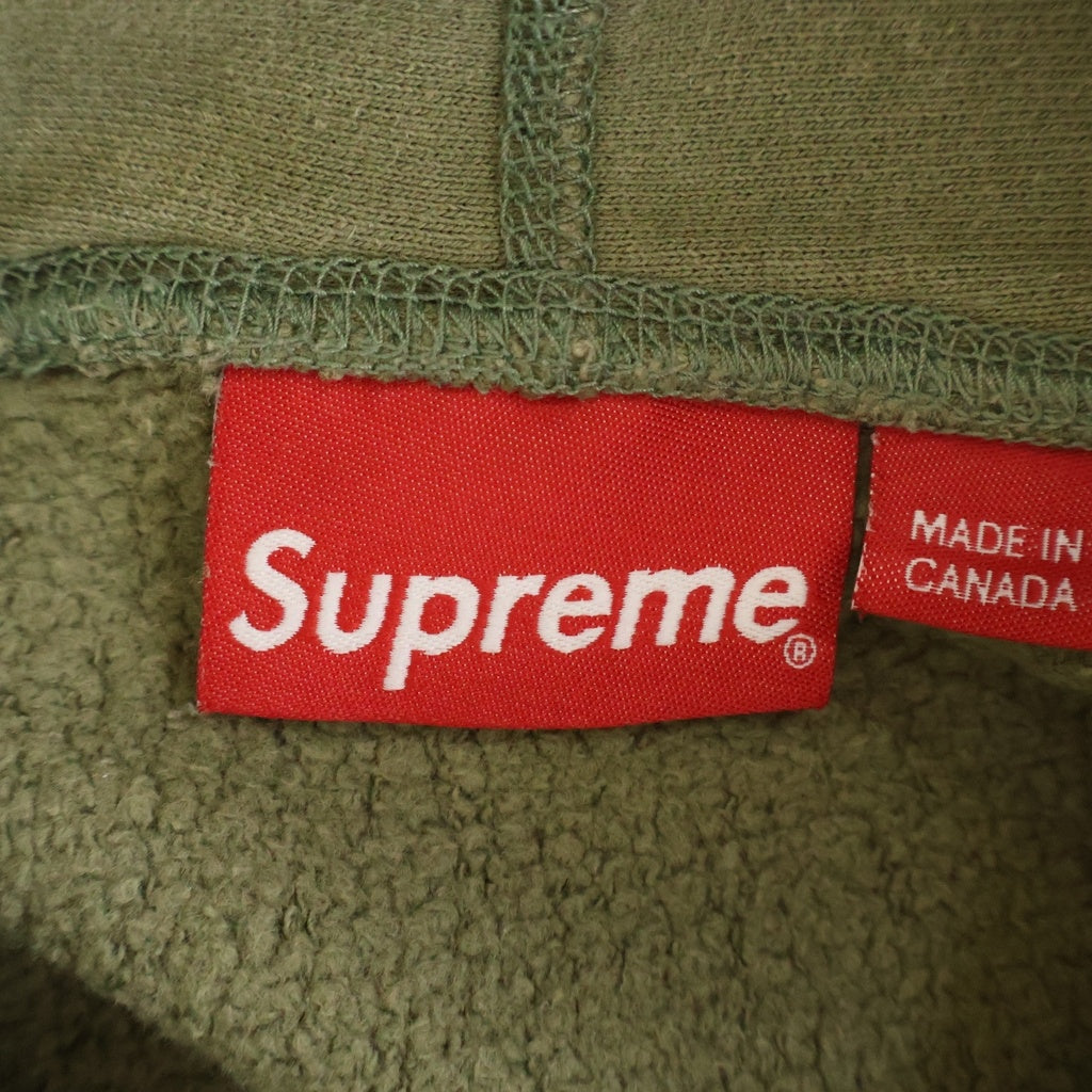 SUPREME(シュプリーム) Small Box Logo Hooded Sweatshirt スモールボックスロゴ刺繍 プルオーバー スウェットパーカー フーディー カーキ