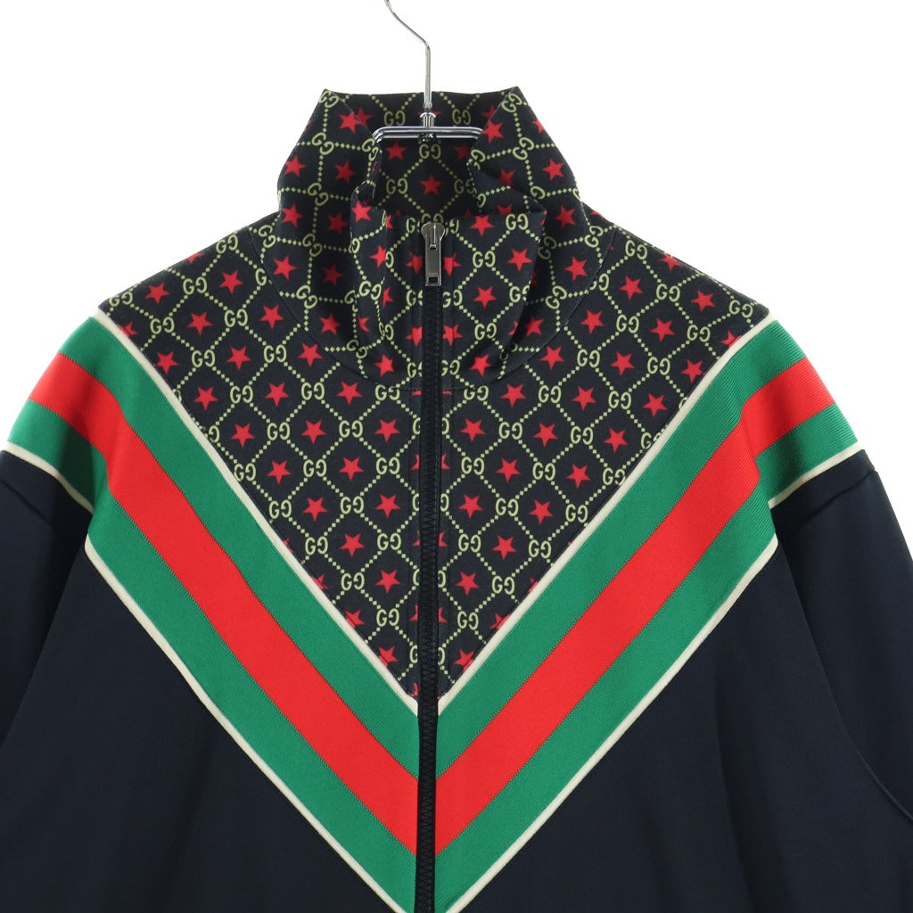 GUCCI(グッチ) GG Star Track Jacket GGスター トラックジャケット ジャージ ポリエステル ジップアップ コットン ブラック レディース