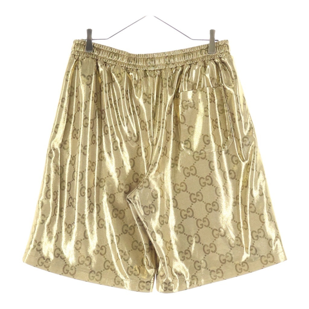 GUCCI(グッチ) GG テクニカルジャージー メタリック ハーフ ショートパンツ ショーツ ゴールド 741499