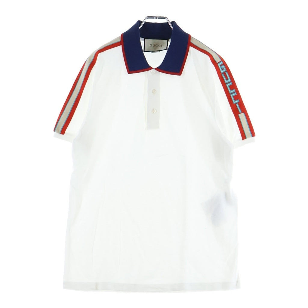 GUCCI(グッチ) サイドロゴジャガード 半袖 ポロシャツ ホワイト500972