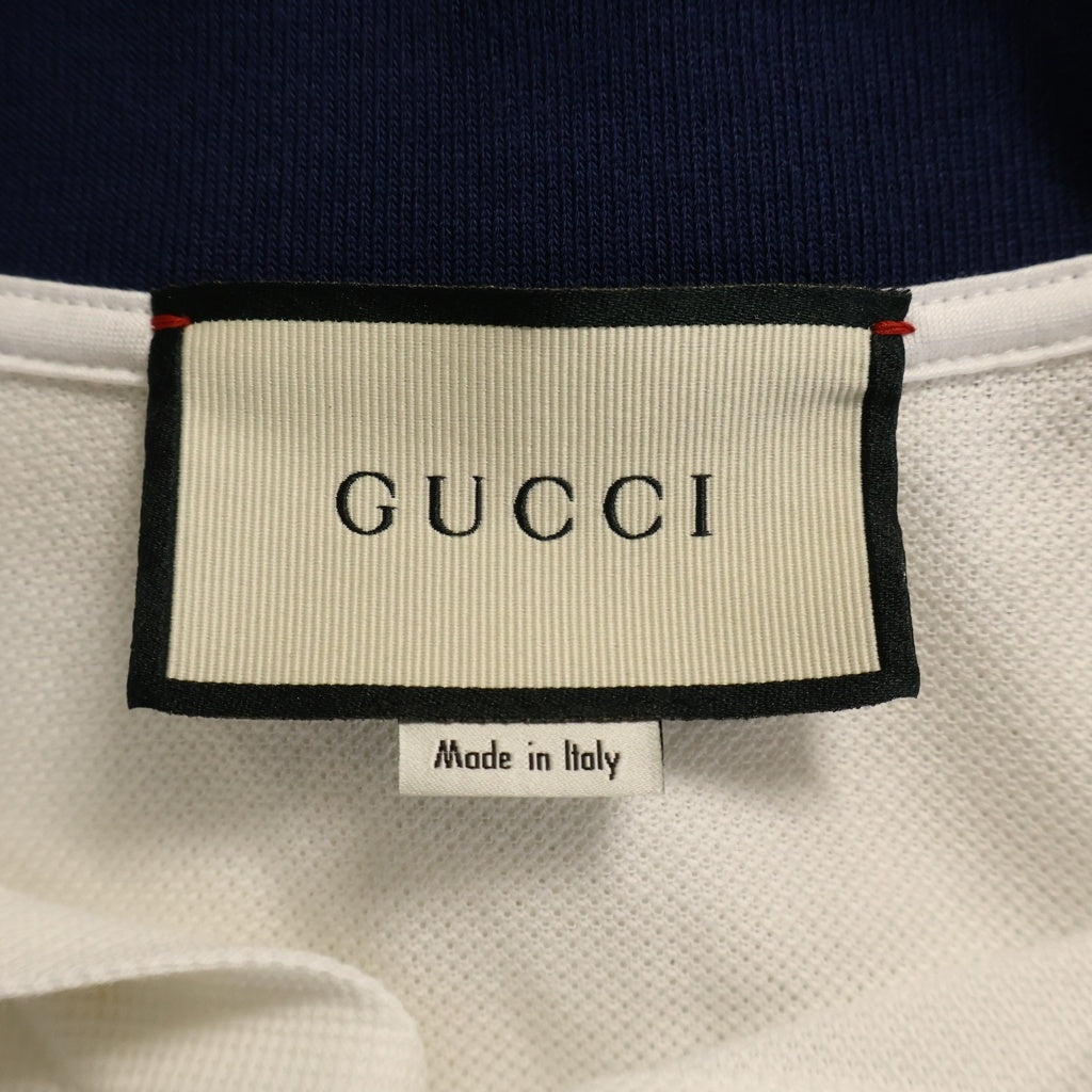 GUCCI(グッチ) サイドロゴジャガード 半袖 ポロシャツ ホワイト500972