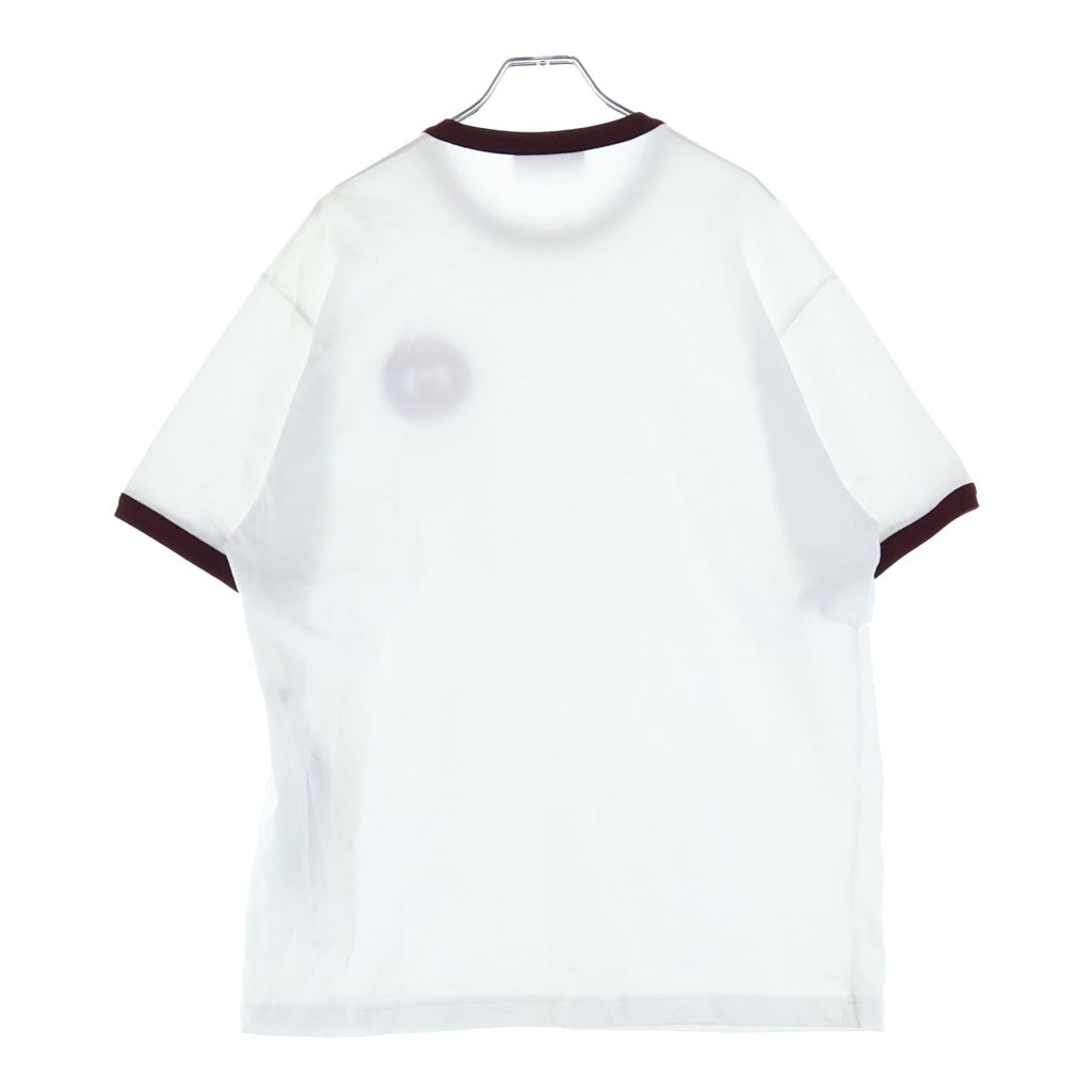 GUCCI(グッチ) インターロッキングGロゴ刺繍 1921 リンガー 半袖Tシャツ カットソー ホワイト/ボルドー 795939