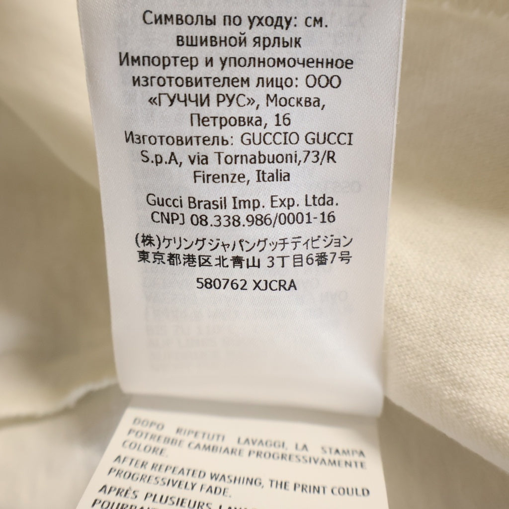 GUCCI(グッチ) 19SS Hawaii Logo S/S Tee ハワイ ロゴプリント 半袖Tシャツ カットソー ラメ ホワイト 580762 XJCRA レディース