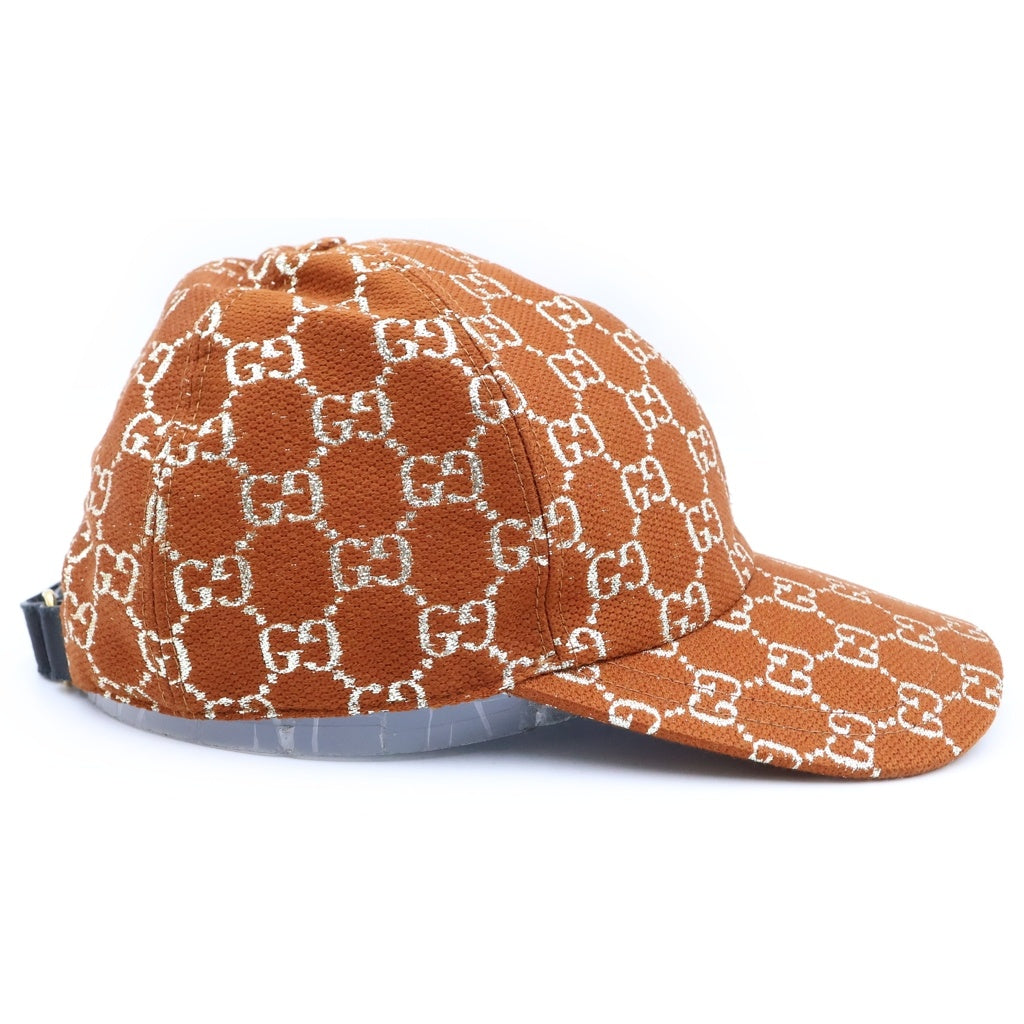 GUCCI(グッチ) GGラメ ベースボールキャップ 帽子 GGロゴ ウール ナイロン ブラウン 631953 3HK75 レディース