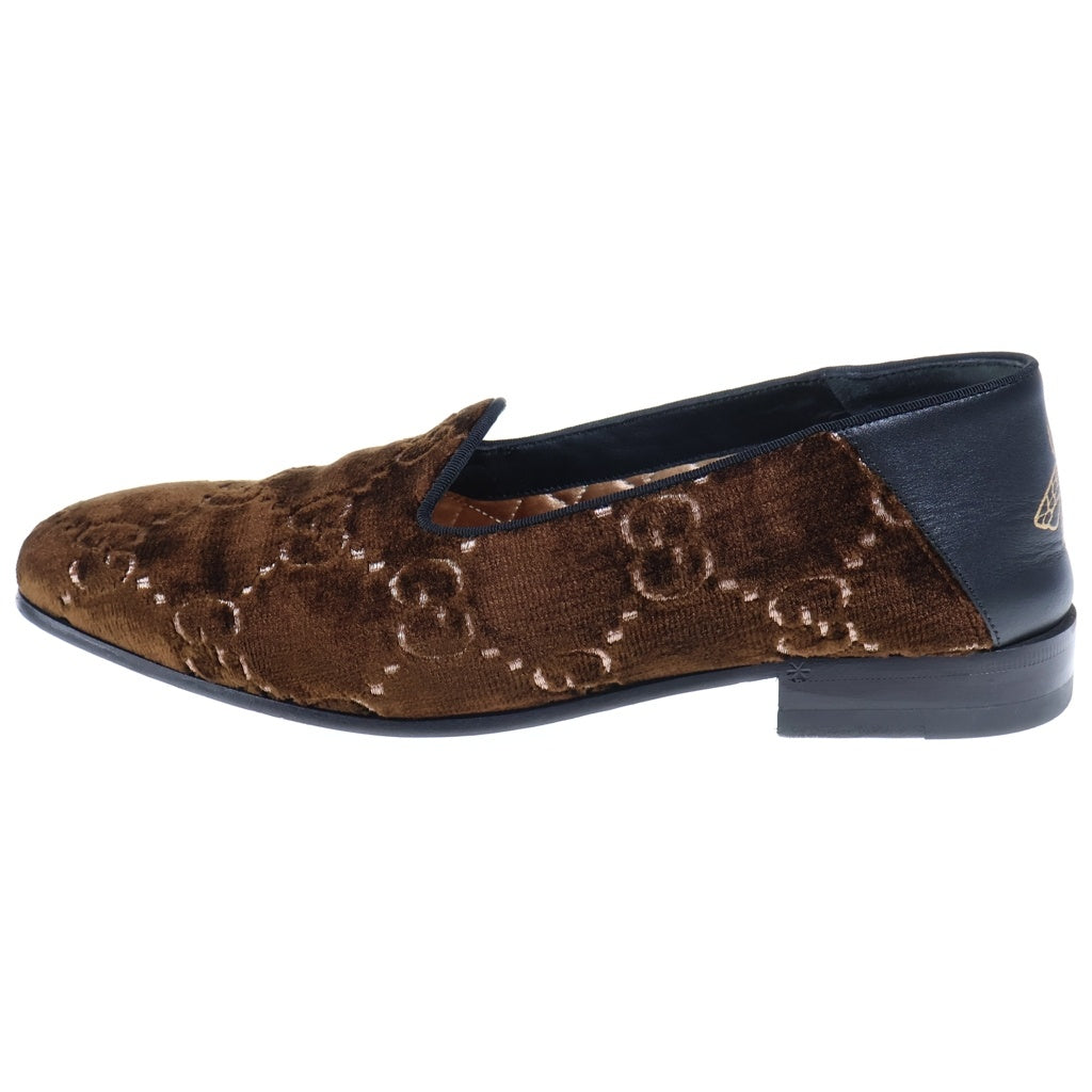 GUCCI(グッチ) GGロゴ ベロアローファー ブラウン レディース