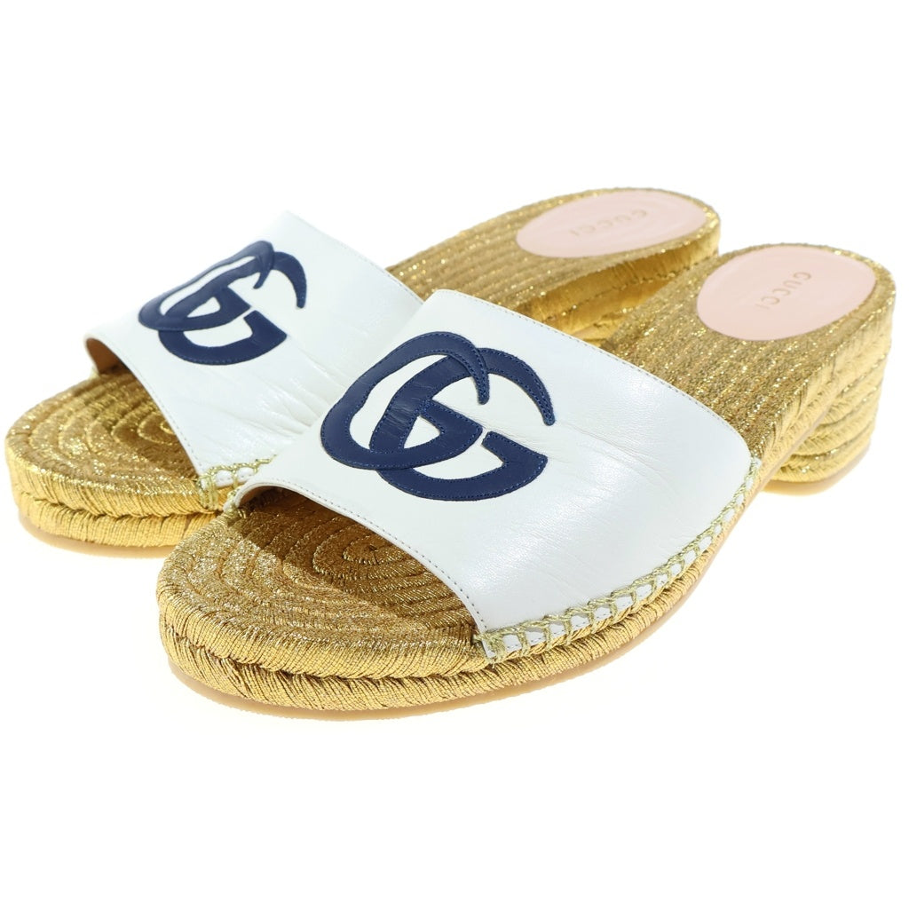 GUCCI(グッチ) インターロッキングG ヒールサンダル ゴールド #37 レディース