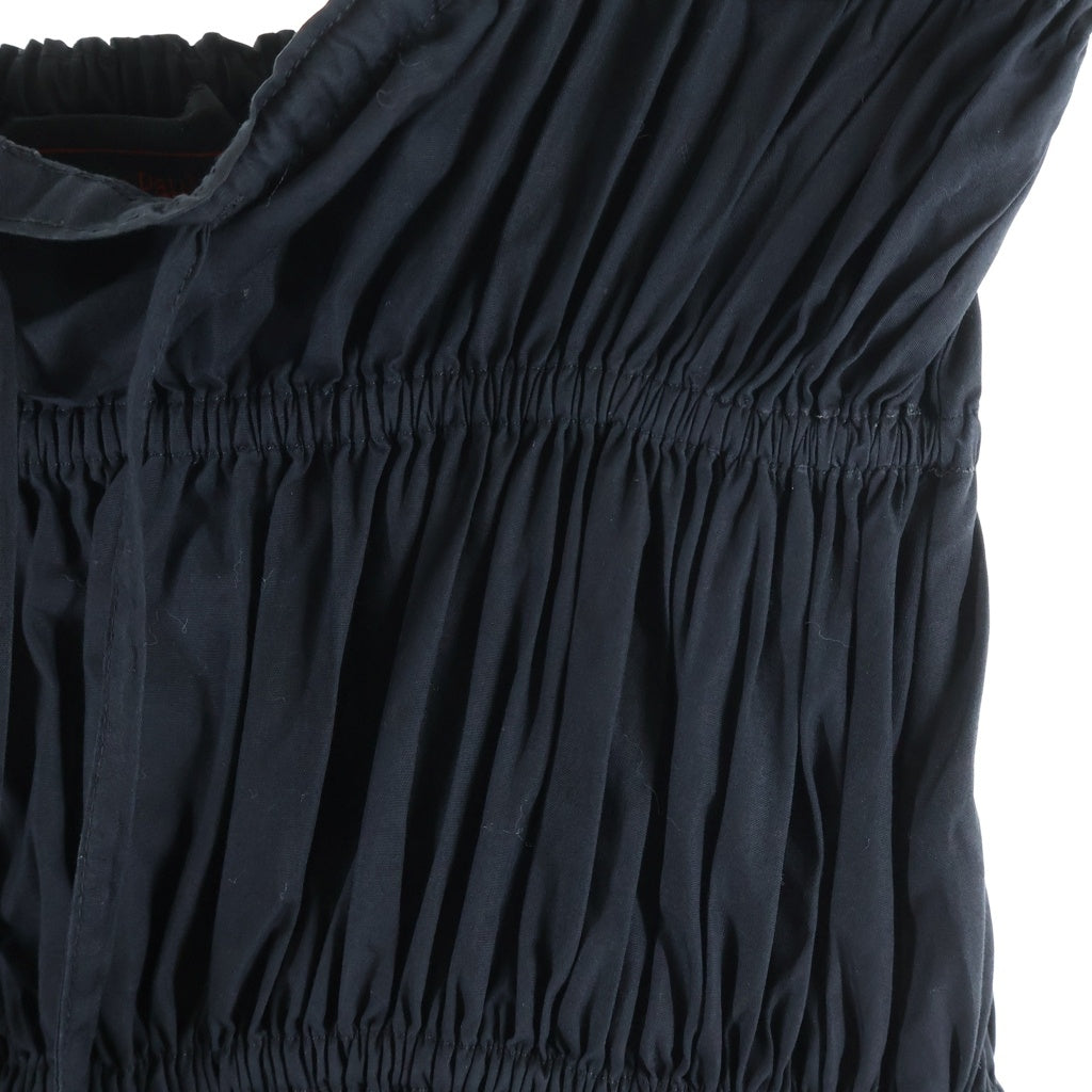 Jean Paul GAULTIER(ジャンポールゴルチエ) ギャザーデザイン ノースリーブ キャミソール ロングワンピース ドレス ブラック レディース