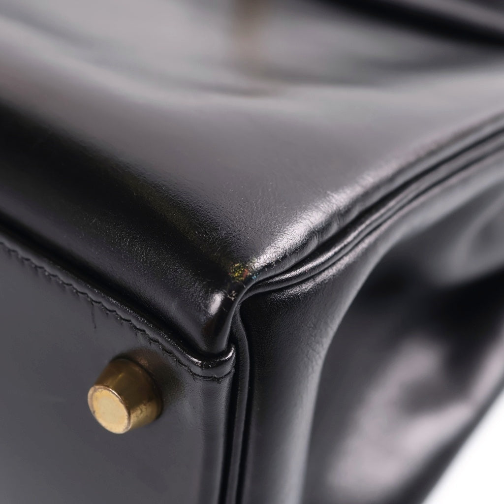 HERMES(エルメス) ケリー 32 2wayバッグ ハンドバッグ ブラック ボックスカーフ 〇Y刻印 ゴールド金具 レディース