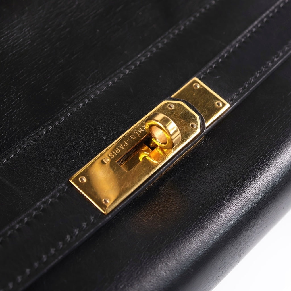 HERMES(エルメス) ケリー 32 2wayバッグ ハンドバッグ ブラック ボックスカーフ 〇Y刻印 ゴールド金具 レディース