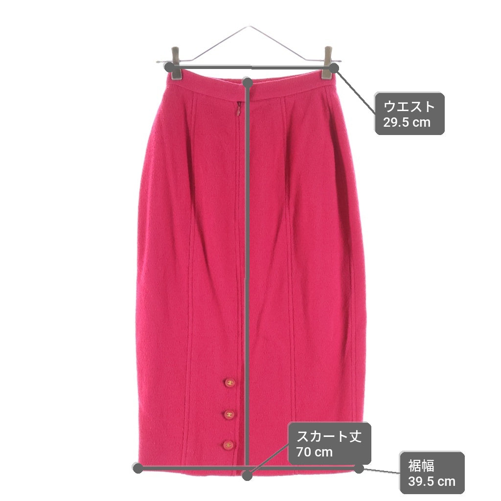 CHANEL(シャネル) 95AW VINTAGE Tweed Skirt ココマークボタン ツイードスカート フランス製 ヴィンテージ ピンク P05930V04346 レディース