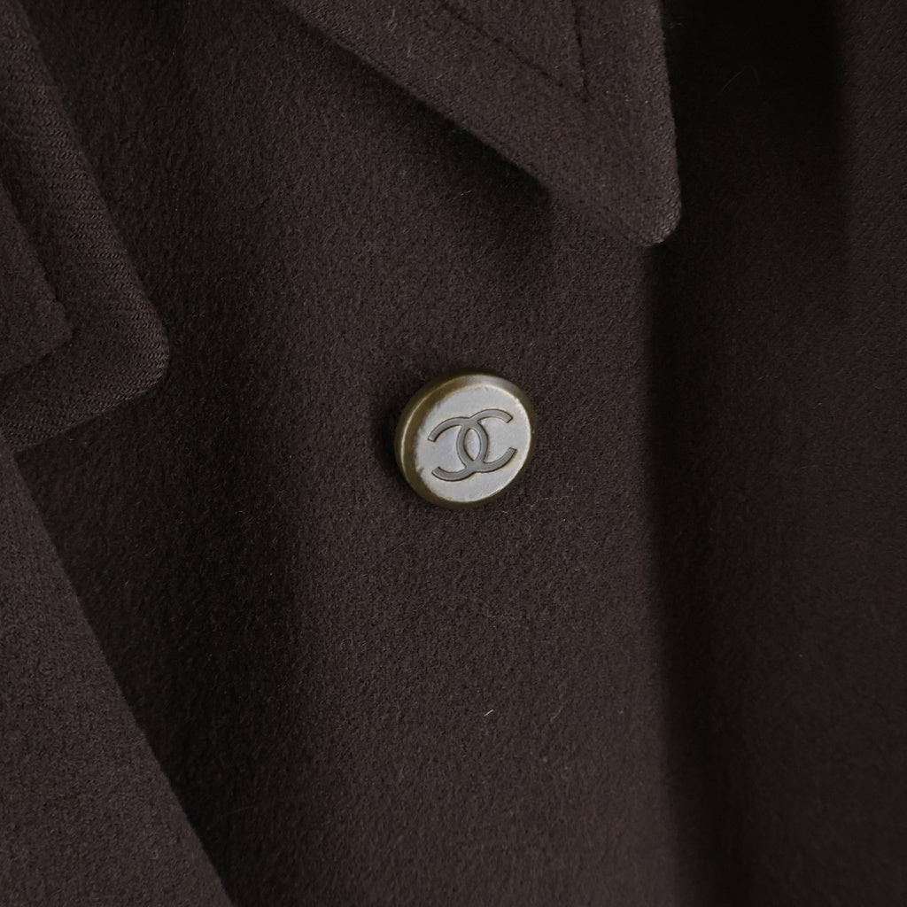 CHANEL(シャネル) 98A ココマークボタン ウール ダブルブレスト オーバーサイズ Pコート ブラウン P11591W02439 レディース