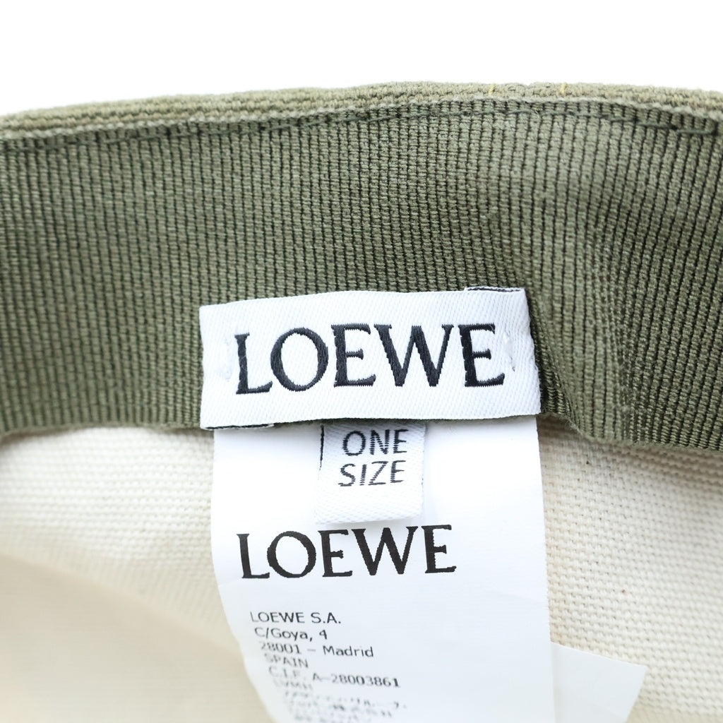 HERMES(エルメス) ロゴ ベースボールキャップ コットン カーキ 帽子 レディース