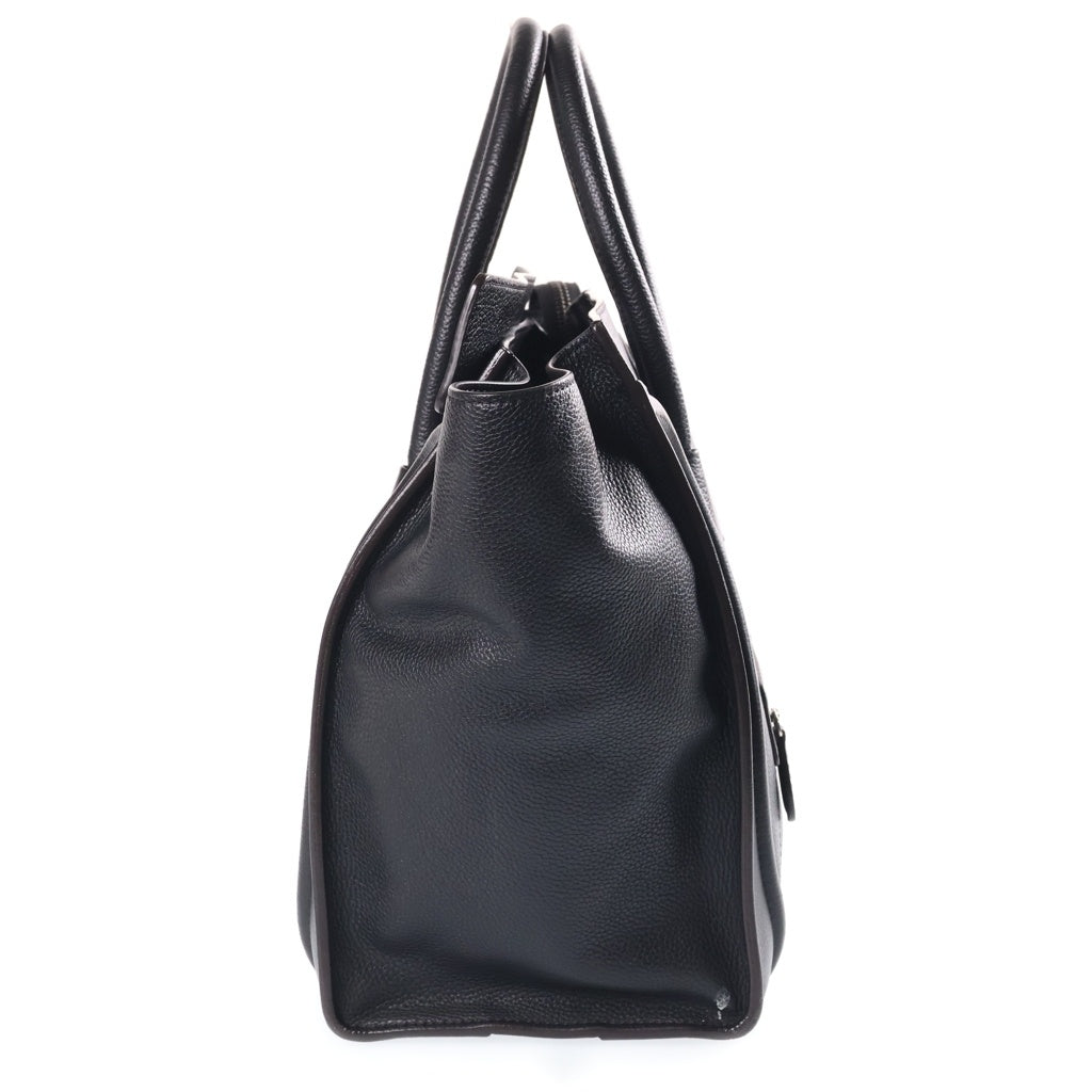 CELINE(セリーヌ) ラゲージミニショッパー レザーハンドバッグ ブラック シルバー金具 レディース