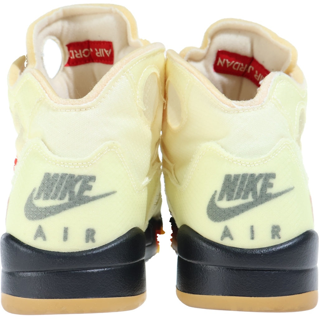 OFF-WHITE(オフホワイト) OFF-WHITE×NIKE AirJordan5 Sail ジョーダン ファイブ レトロ セイル ファイアレッド モスリン ブラック ハイカット スニーカー