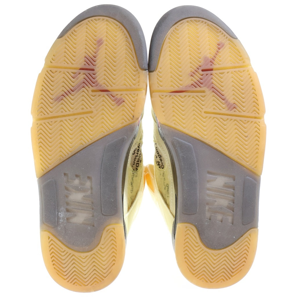 OFF-WHITE(オフホワイト) OFF-WHITE×NIKE AirJordan5 Sail ジョーダン ファイブ レトロ セイル ファイアレッド モスリン ブラック ハイカット スニーカー