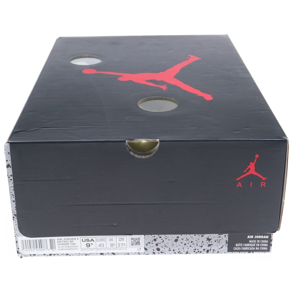 OFF-WHITE(オフホワイト) OFF-WHITE×NIKE AirJordan5 Sail ジョーダン ファイブ レトロ セイル ファイアレッド モスリン ブラック ハイカット スニーカー
