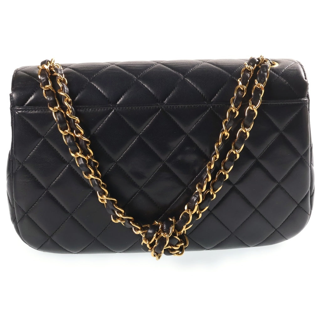 CHANEL(シャネル) マトラッセ 25 ココマーク シングルフラップ シングルチェーン ラムスキン ブラック レディース