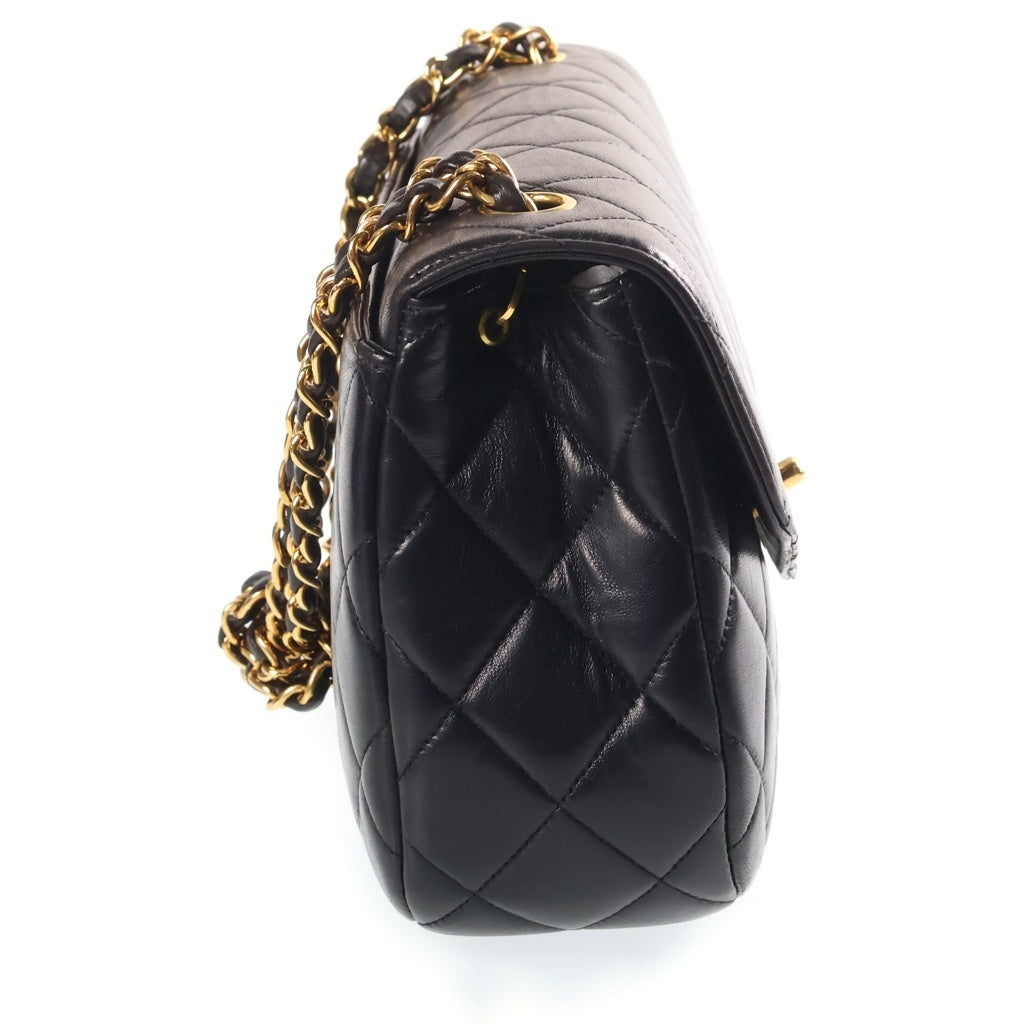 CHANEL(シャネル) マトラッセ 25 ココマーク シングルフラップ シングルチェーン ラムスキン ブラック レディース