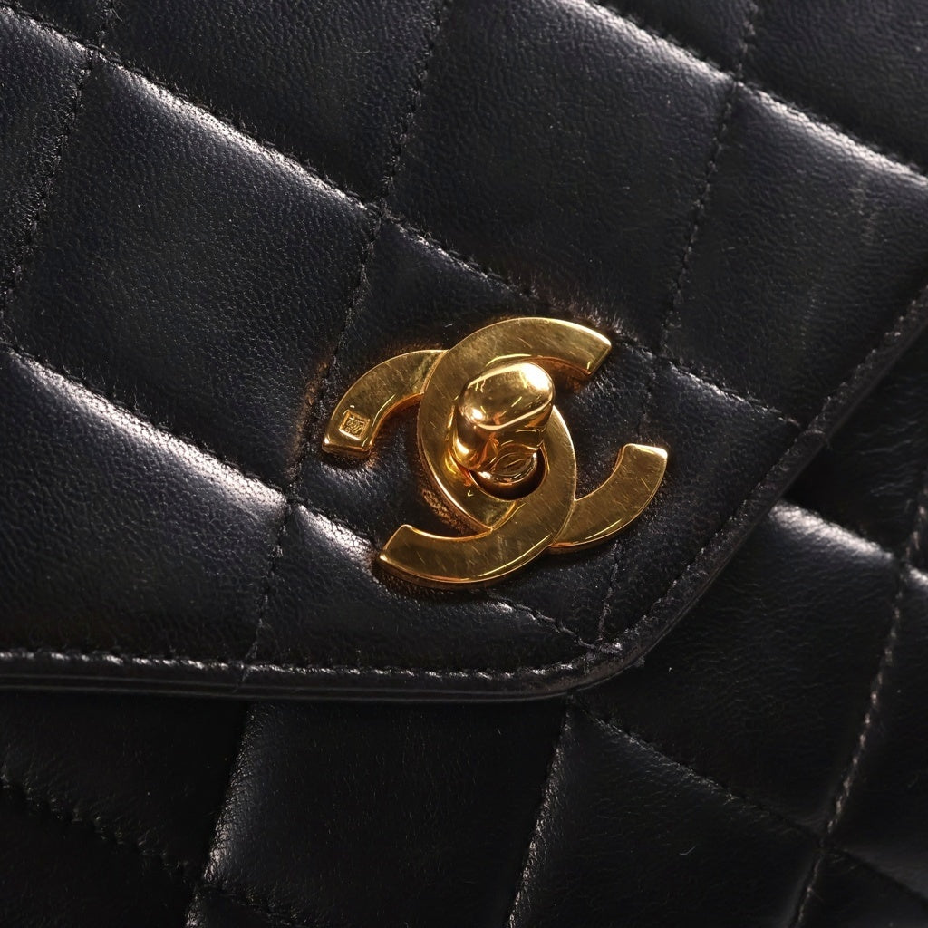 CHANEL(シャネル) マトラッセ 25 ココマーク シングルフラップ シングルチェーン ラムスキン ブラック レディース