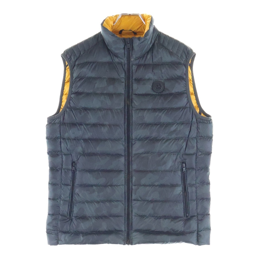 MICHAEL KORS(マイケルコース) 18AW Zip-Up Down Vest ジップアップダウンベスト 中綿 胸ロゴパッチ カモフラージュ柄 ダークグリーン MC47064C