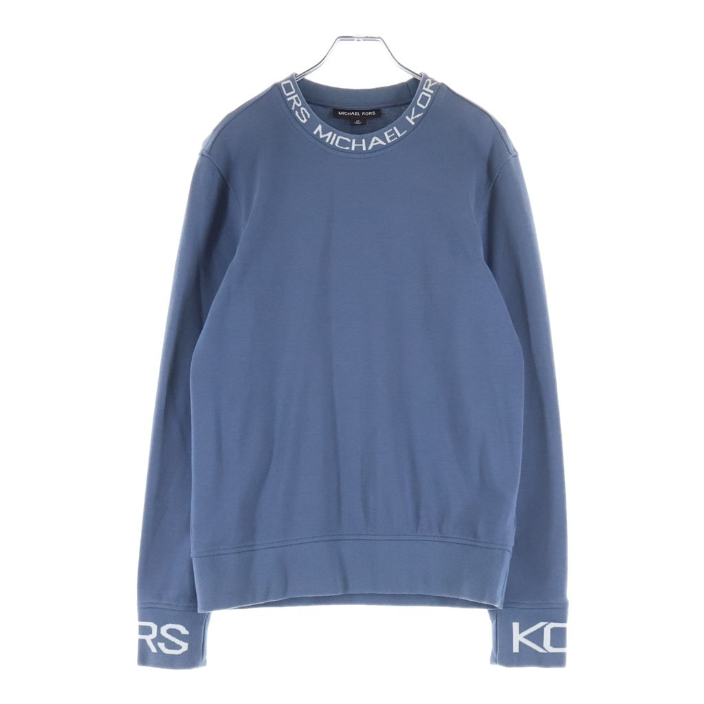 MICHAEL KORS(マイケルコース) NECK LOGO SWEAT ネックロゴ クルーネックスウェット トレーナー コットン ポリエステル ブルー 0U150595MF