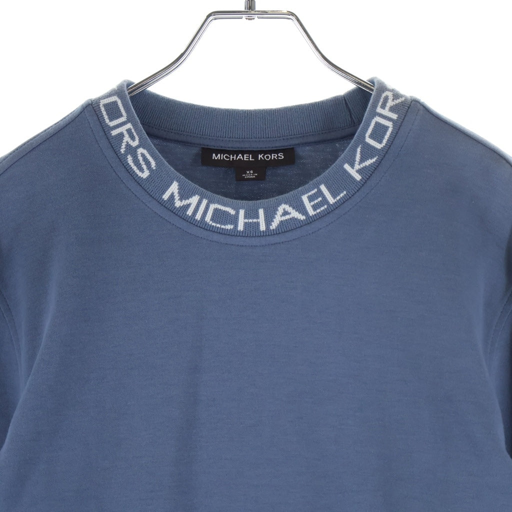 MICHAEL KORS(マイケルコース) NECK LOGO SWEAT ネックロゴ クルーネックスウェット トレーナー コットン ポリエステル ブルー 0U150595MF