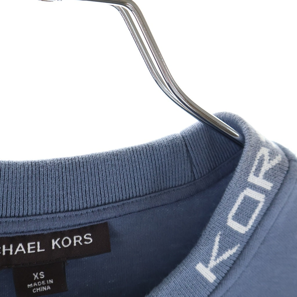 MICHAEL KORS(マイケルコース) NECK LOGO SWEAT ネックロゴ クルーネックスウェット トレーナー コットン ポリエステル ブルー 0U150595MF