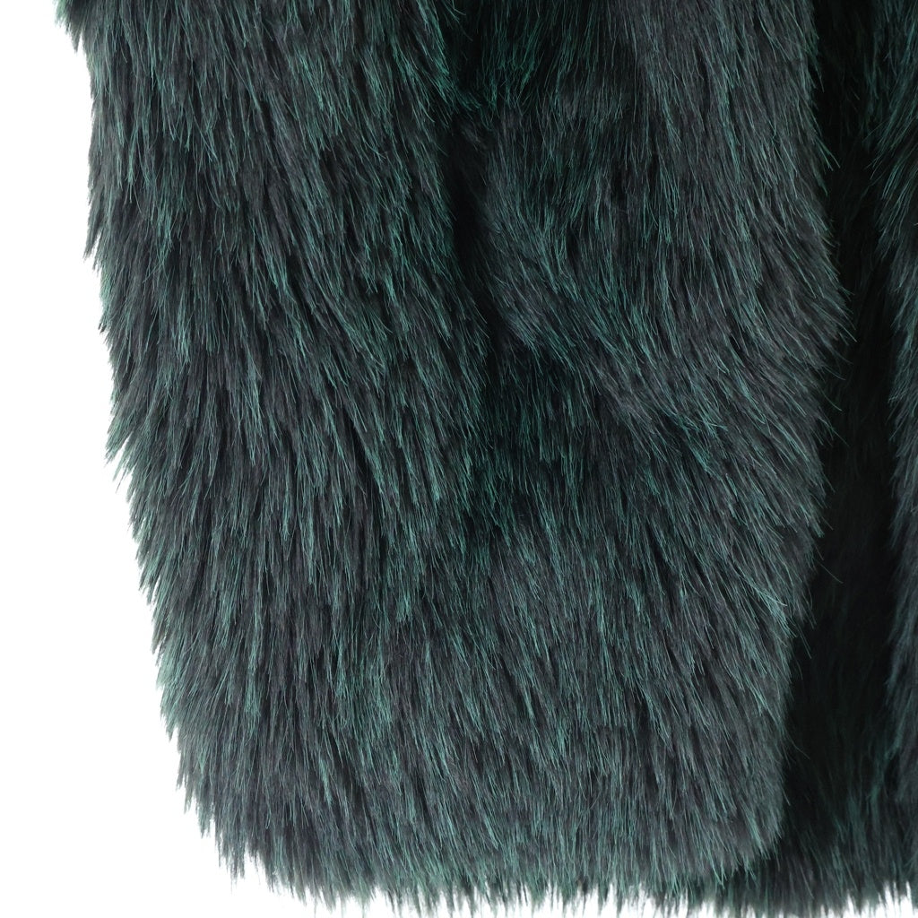 MICHAEL KORS(マイケルコース) 24AW Faux Fur Peacoat フェイクファーピーコート ポリエステル ブラック/グリーン UF4208KF1Q