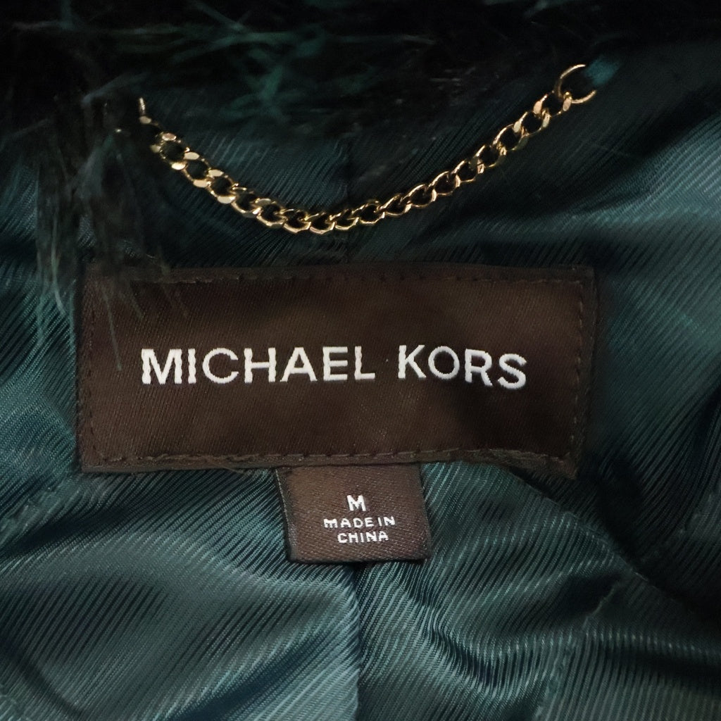 MICHAEL KORS(マイケルコース) 24AW Faux Fur Peacoat フェイクファーピーコート ポリエステル ブラック/グリーン UF4208KF1Q
