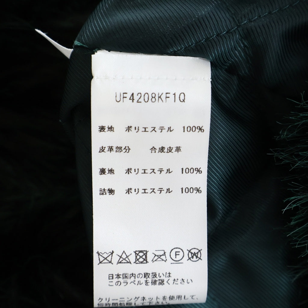 MICHAEL KORS(マイケルコース) 24AW Faux Fur Peacoat フェイクファーピーコート ポリエステル ブラック/グリーン UF4208KF1Q