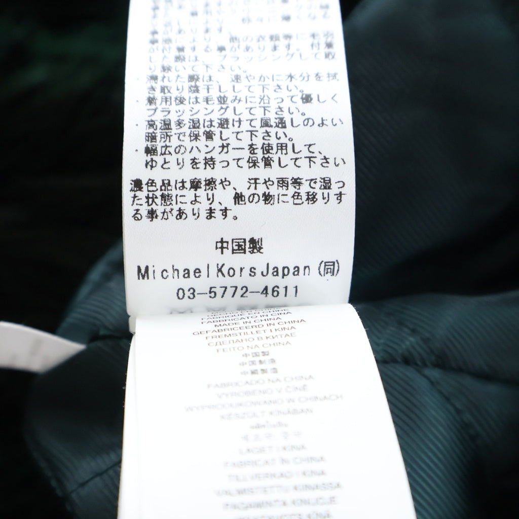 MICHAEL KORS(マイケルコース) 24AW Faux Fur Peacoat フェイクファーピーコート ポリエステル ブラック/グリーン UF4208KF1Q