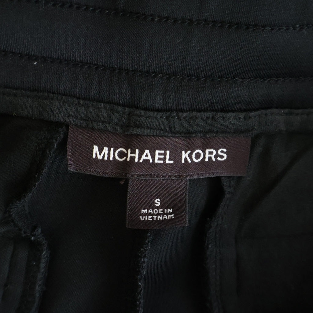 MICHAEL KORS(マイケルコース) Stretch Jersey Joggers ストレッチ ジャージー ジョガーパンツ トラックパンツ サイドロゴライン ブラック CS452084GE