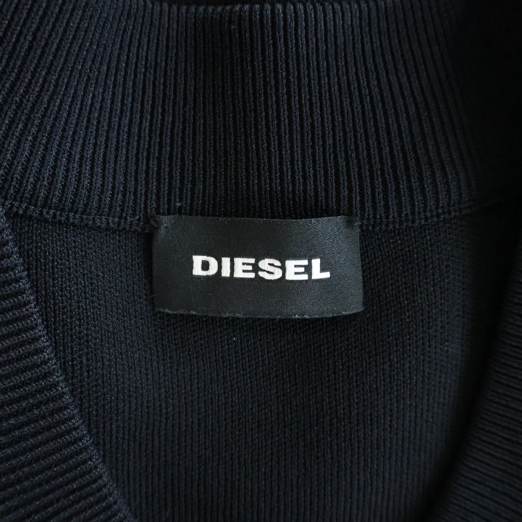 DIESEL(ディーゼル) K-OREGON KNITWEAR ニットボンバージャケット ブルゾン ジップアップ ブラック A02531