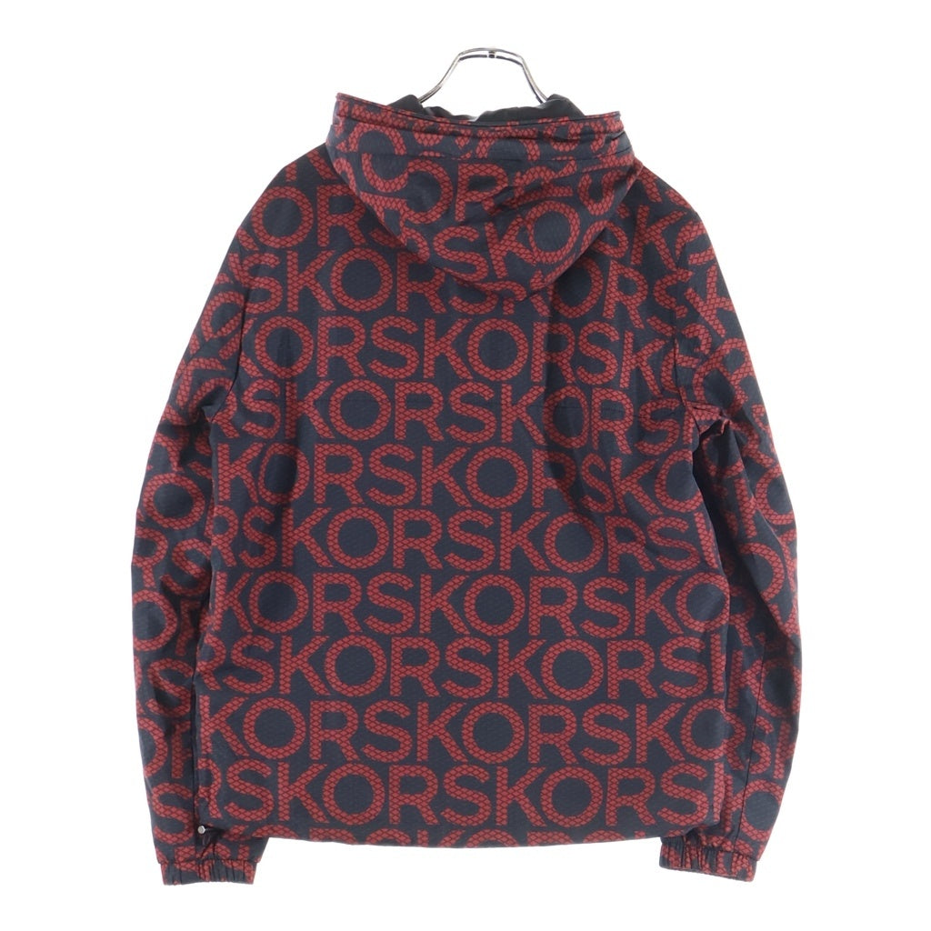MICHAEL KORS(マイケルコース) Monogram Logo-Print Jacket モノグラム ロゴプリント ジップ フーディ ジャケット パーカー レッド/ブラック CH3205HAM2