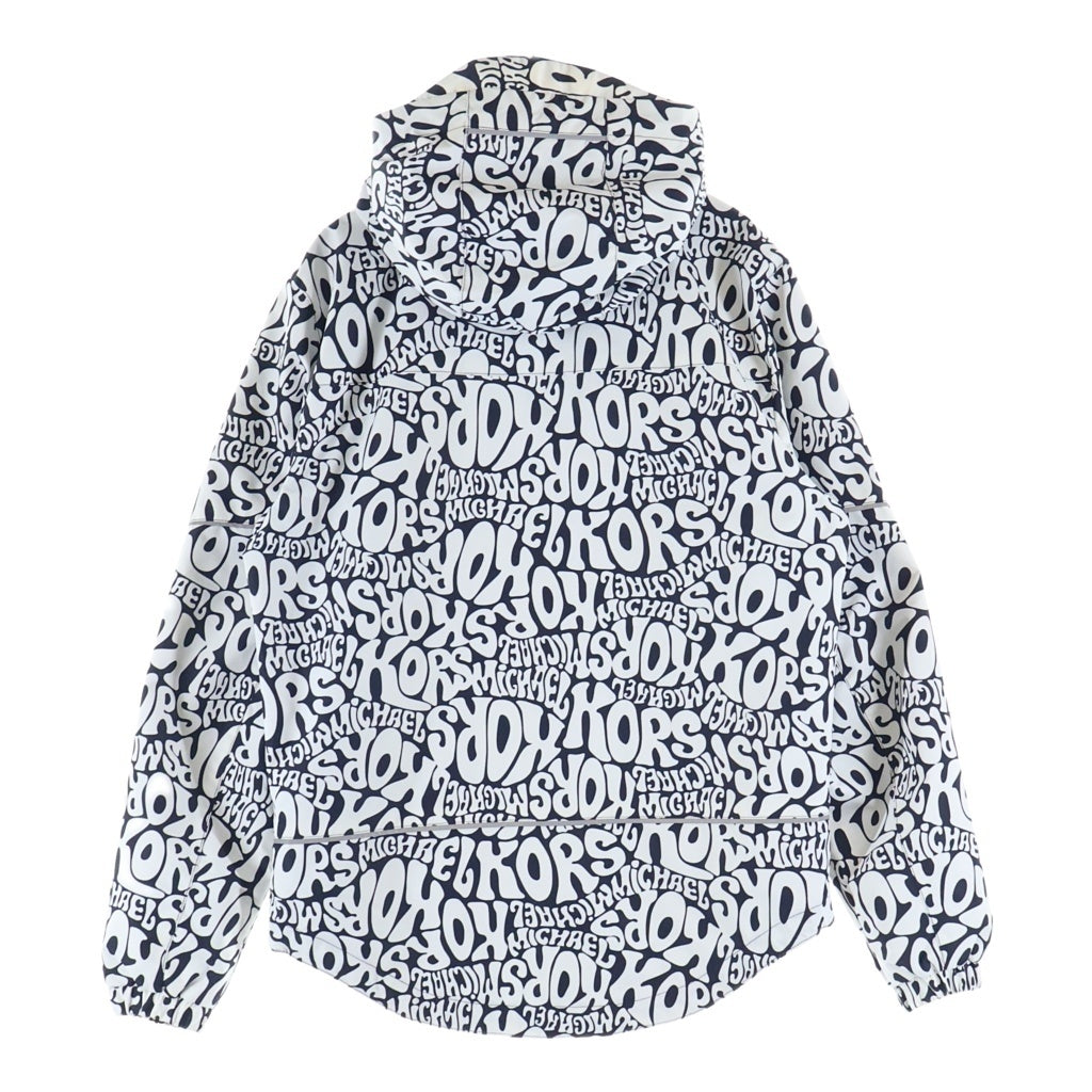 MICHAEL KORS(マイケルコース) Graphic Logo Hooded Jacket グラフィックロゴ フーデッド ナイロンジャケット ホワイト/ブラック CU1200Y2GR