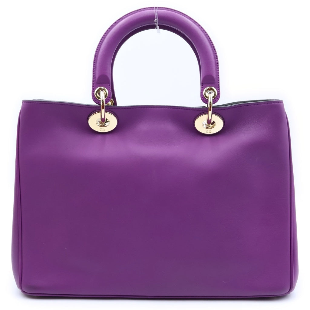 DIOR(ディオール) ディオリッシモ 2WAYバッグ ハンドバッグ ショルダーバッグ レザー パープル シルバー金具 レディース