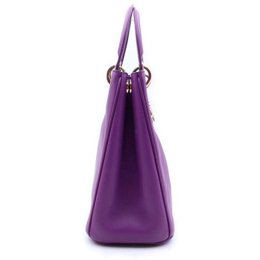 DIOR(ディオール) ディオリッシモ 2WAYバッグ ハンドバッグ ショルダーバッグ レザー パープル シルバー金具 レディース