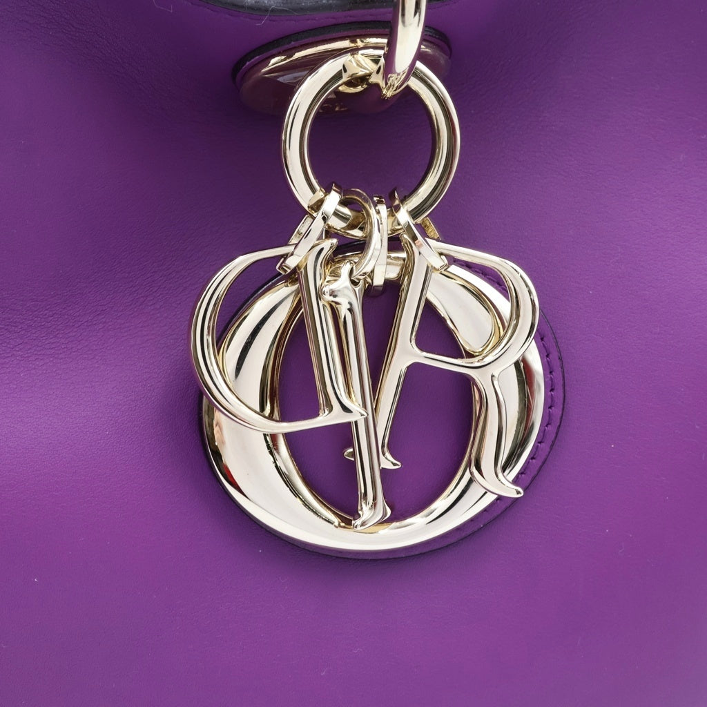 DIOR(ディオール) ディオリッシモ 2WAYバッグ ハンドバッグ ショルダーバッグ レザー パープル シルバー金具 レディース