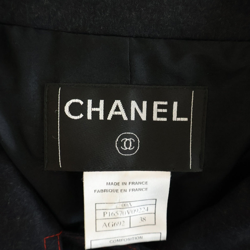 CHANEL(シャネル) 00A レッドステッチ ウール ロング コート グレー P16570V09224 レディース
