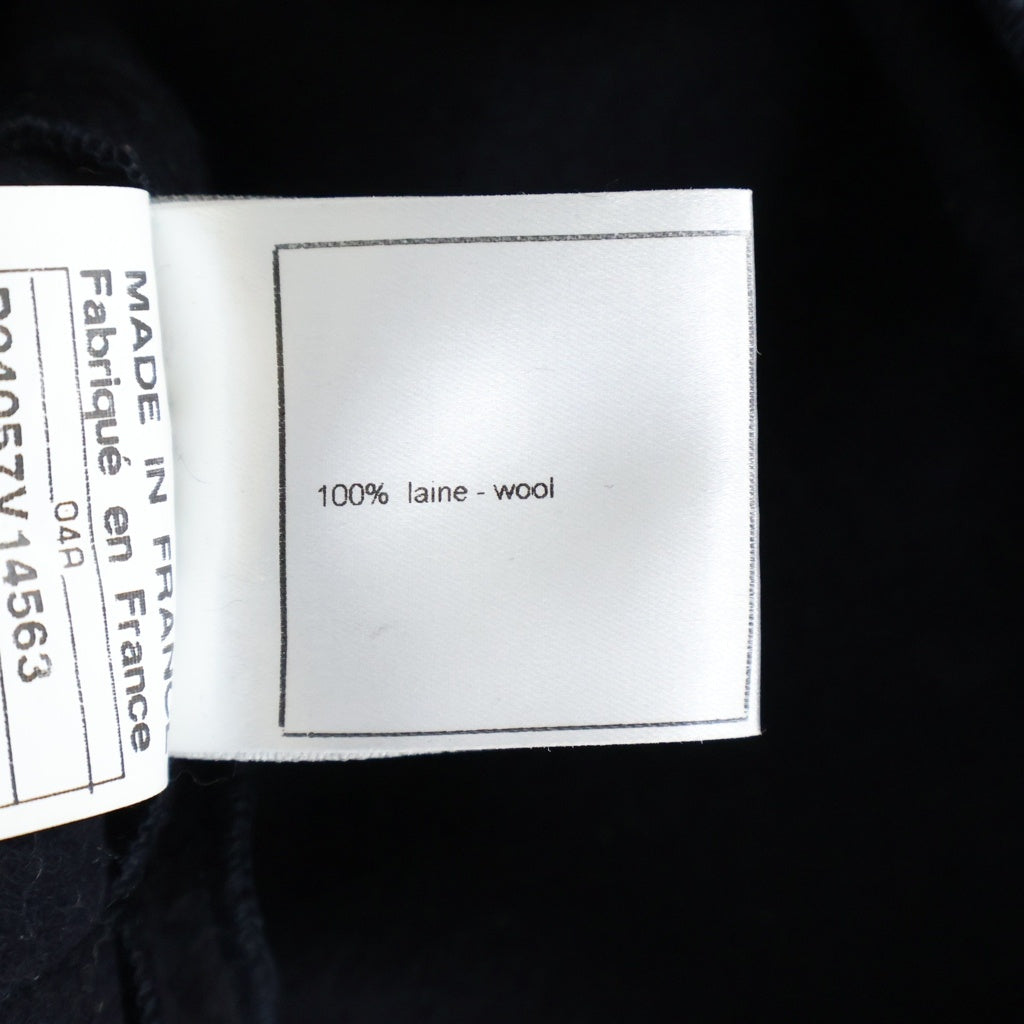 CHANEL(シャネル) 04A スポーツライン ココマーク メルトンウール ベルト付き ロングジャケット コート ネイビー レディース P24057V14563