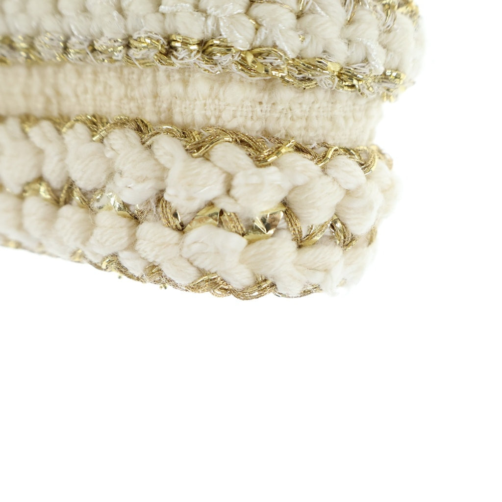 CHANEL(シャネル) セットアップ ツイード ココマークボタン ノーカラージャケット タイトミディアムスカート アイボリー レディース P56911V30555/P56912V30555