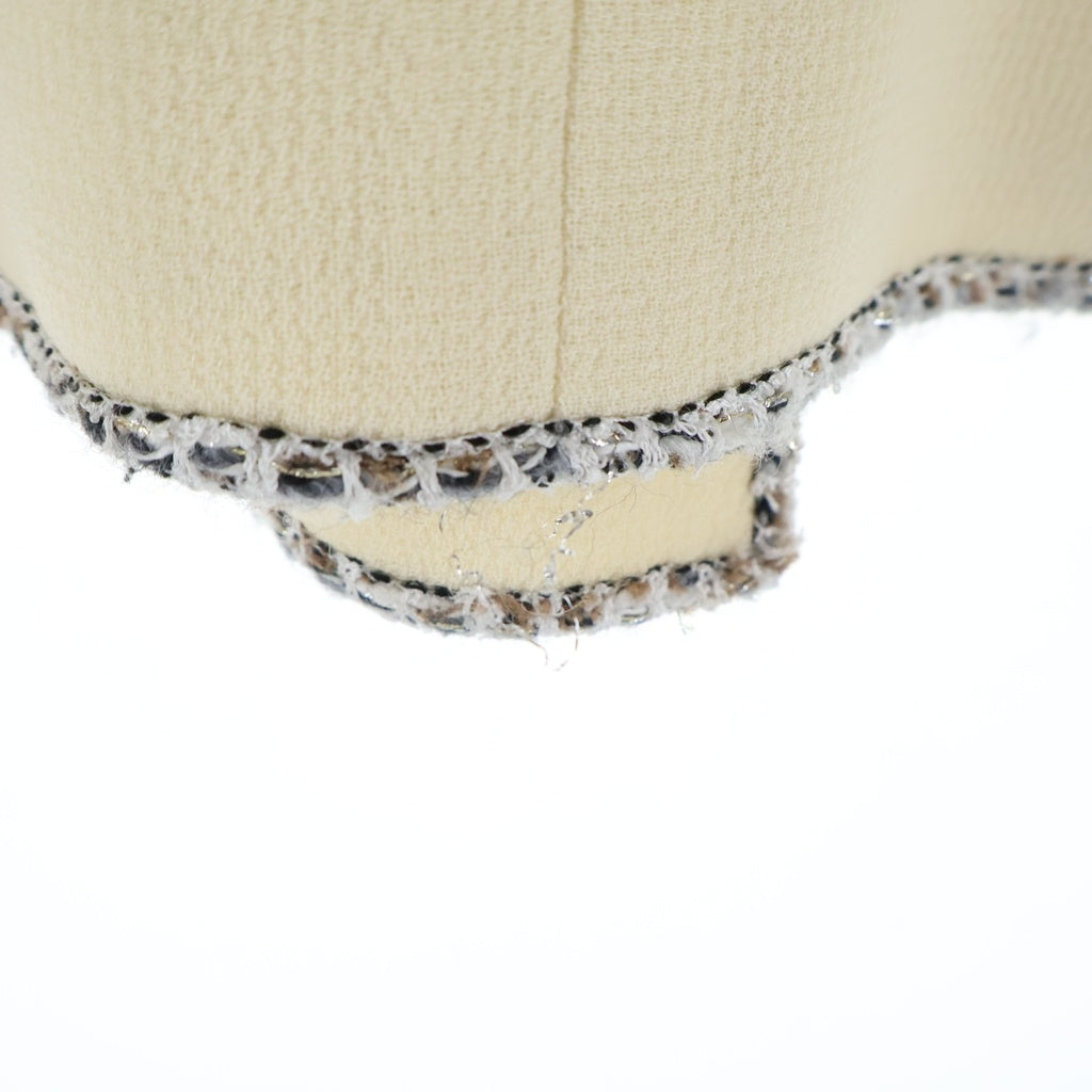 CHANEL(シャネル) 05C ココマーク エンブレムロゴ刺繍 ツイード ダブルブレスト テーラードジャケット ブレザー アイボリー レディース P24939V12963