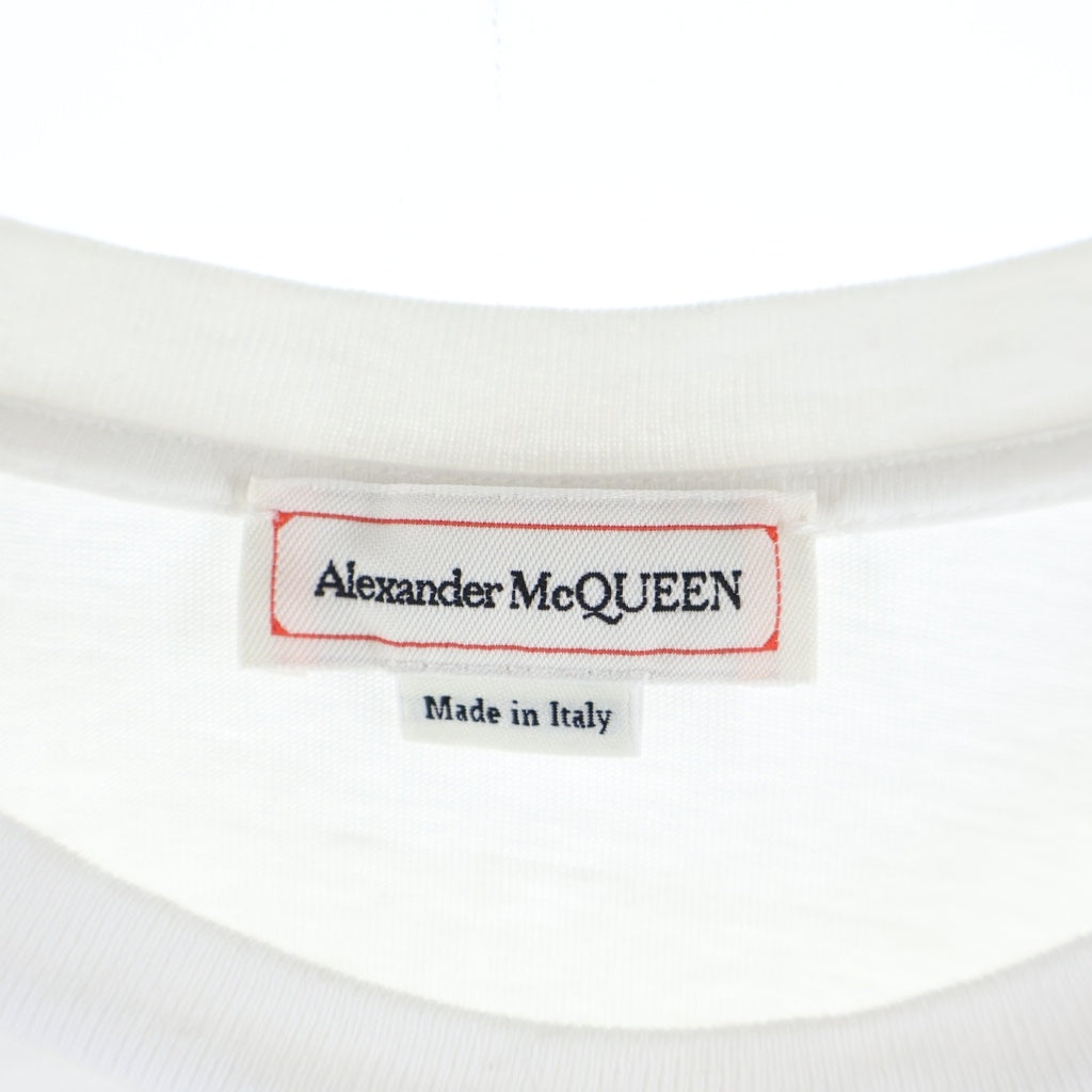 Alexander McQueen(アレキサンダーマックイーン) コルセットプリント クルーネック 半袖Tシャツ カットソー ホワイト レディース