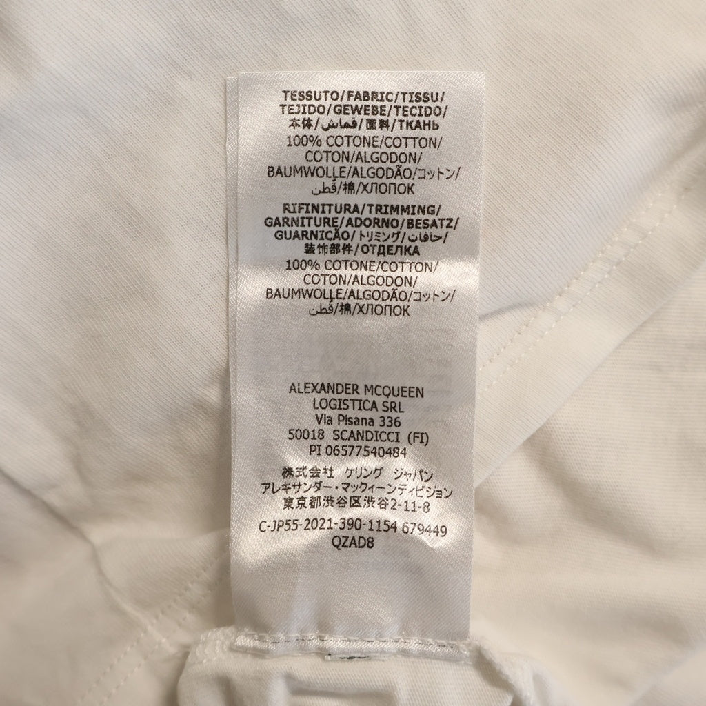 Alexander McQueen(アレキサンダーマックイーン) コルセットプリント クルーネック 半袖Tシャツ カットソー ホワイト レディース